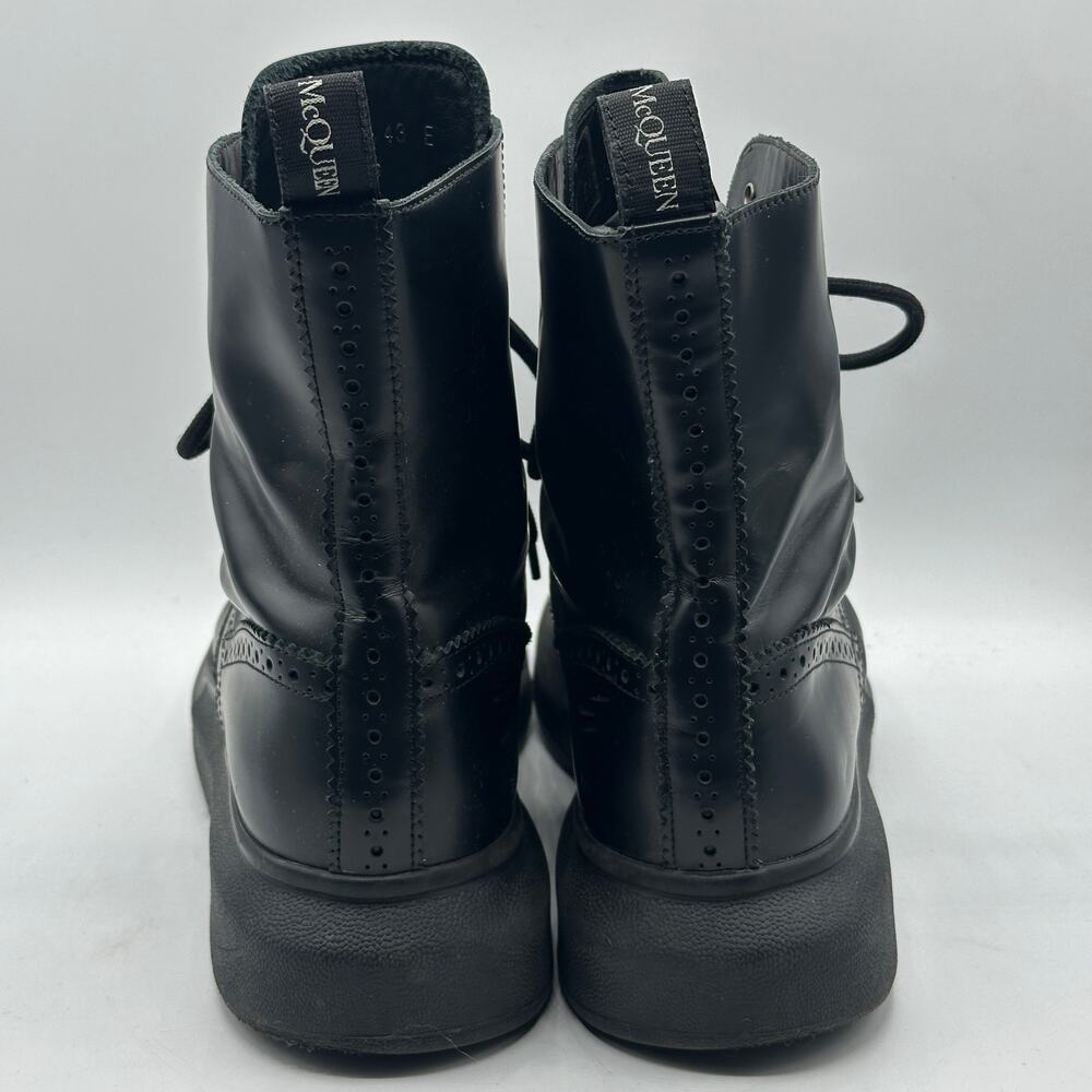 ALEXANDER MCQUEEN Hybrid Brogue Leather Combat Boots Black Sz 43/US 10 $780 - Picture 6 of 12